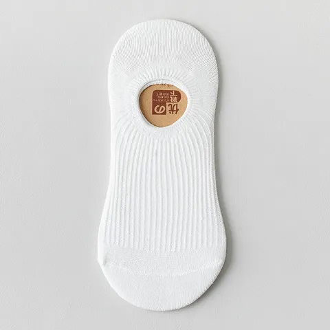 Calzini Invisibili da Donna in Misto Cotone Taglio Basso Silicone Antiscivolo Traspirante Estate Sottile Casual Corto