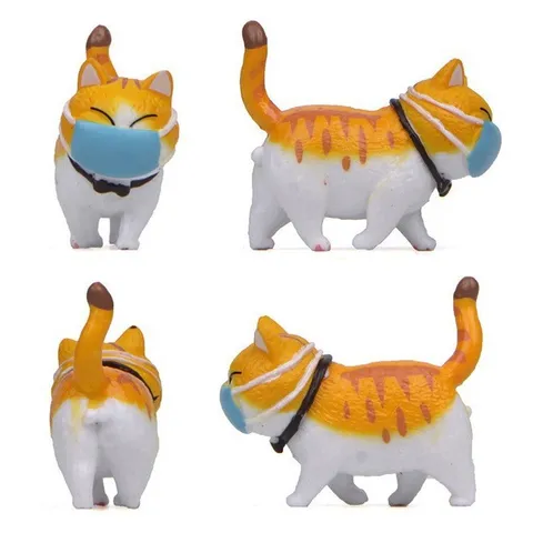 Kreative Cartoon Maske Katze Figur Miniatur Landschaft Ornament Süße Dicke Tier Katze Statue Tischdekoration Haus Büro Deko Geschenk