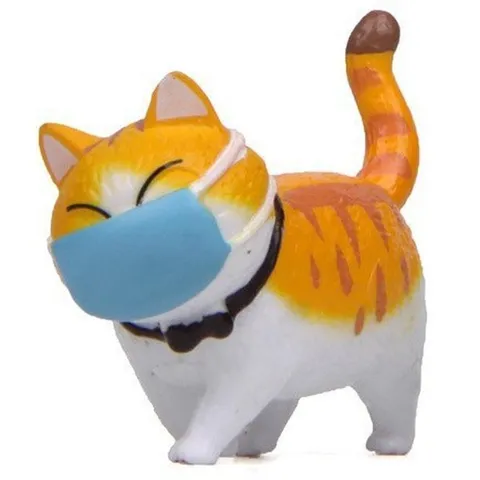 Kreative Cartoon Maske Katze Figur Miniatur Landschaft Ornament Süße Dicke Tier Katze Statue Tischdekoration Haus Büro Deko Geschenk