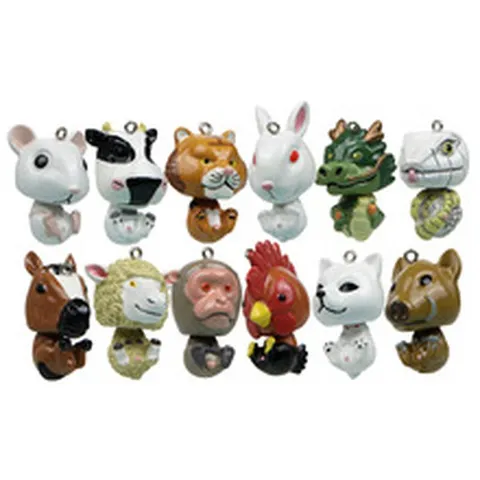 Cartoon Chinesisches Sternzeichen Harz Figur Schütteln Tier Desktop Ornament Mini Handwerk Für DIY Schlüsselanhänger Zubehör Haus Dekoration