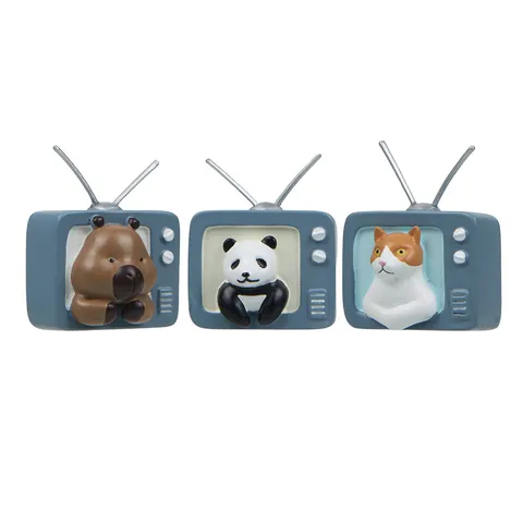 Calamita da Frigo Creativa a Forma di TV con Animali in PVC Panda Capibara Gatto Adesivo Magnetico per Cucina Decorazione Casa Regalo