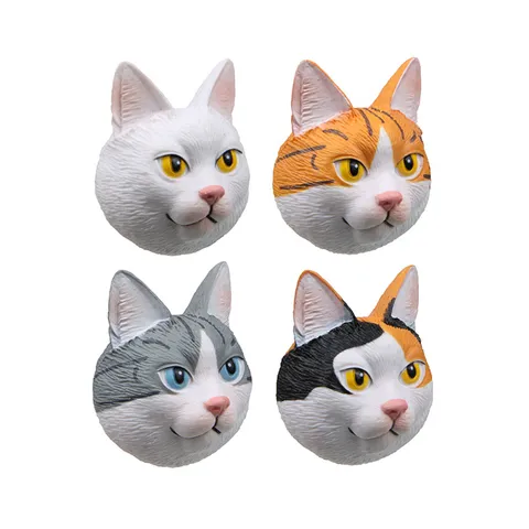 Realistischer Katzenkopf Kühlschrankmagnet 3D Cartoon Tier Magnetaufkleber PVC Kreative Kühlschrankdekoration Für Zuhause Küche Büro