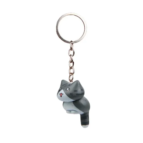 Creatieve Cartoon Hurkende Kat Sleutelhanger Schattige Dierlijke Hars Tas Hanger Auto Sleutelhanger Voor Unisex Rugzak Cadeau