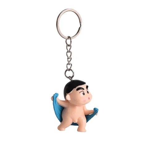 Süßer Cartoon Pastoral Stil PVC Schlüsselanhänger Lustiger Junge Actionfigur Metall Spaltring Kette Rucksack Schultasche Dekorativer Anhänger Kleines Kreatives Hängendes Geschenk Für Freund Paar