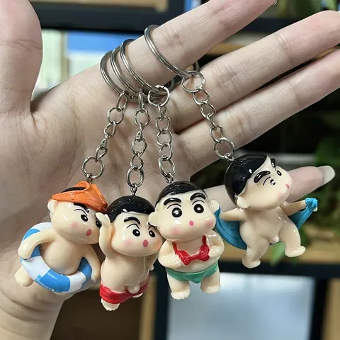 Süßer Cartoon Pastoral Stil PVC Schlüsselanhänger Lustiger Junge Actionfigur Metall Spaltring Kette Rucksack Schultasche Dekorativer Anhänger Kleines Kreatives Hängendes Geschenk Für Freund Paar