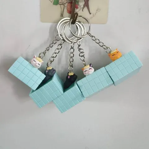 Cartoon Katze Schwimmbad Baden Serie Schlüsselanhänger Süß Kunststoff Tier Tasche Anhänger Schlüsselring Ornament Geschenk