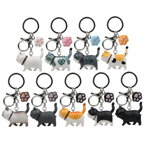 Kreativer Japanischer Stil Mollige Katze Figur Schlüsselanhänger Mit Katzenkralle Anhänger PVC Legierung Karabiner Süße Tier Tasche Anhänger