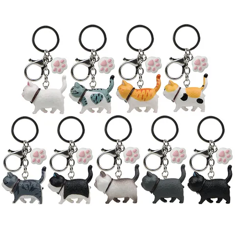 Kreativer Japanischer Stil Mollige Katze Figur Schlüsselanhänger Mit Katzenkralle Anhänger PVC Legierung Karabiner Süße Tier Tasche Anhänger