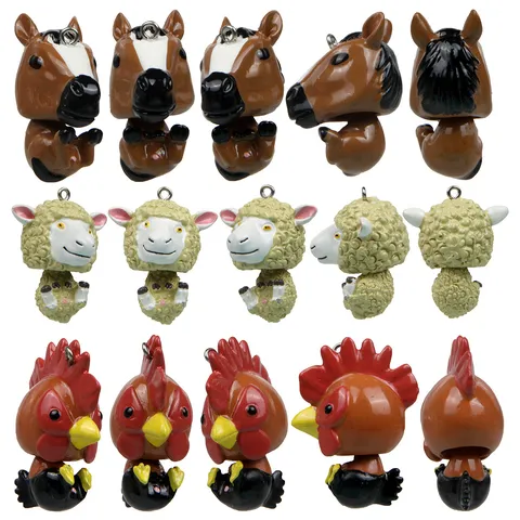 Cartoon Chinesisches Sternzeichen Harz Figur Schütteln Tier Desktop Ornament Mini Handwerk Für DIY Schlüsselanhänger Zubehör Haus Dekoration
