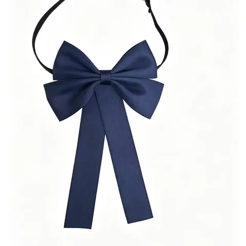 Nœud Papillon Style Preppy pour Femmes Col Ruban Broche Élégant Ruban Satin Nœud Papillon Accessoires de Chemise Académiques
