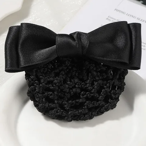 Γυναικείο Επαγγελματικό Δίχτυ Μαλλιών Φιόγκος Κλιπ Μαλλιών Νοσοκόμα Αεροσυνοδός Κάλυμμα Κότσου Υφασμάτινα Αξεσουάρ Μαλλιών