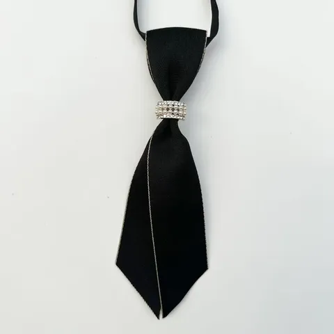 Elegante Broche de Lazo de Satén para Mujer Cinta Camisa Cuello Flor Estras Perla Accesorios Decorativos