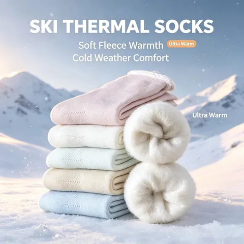 Dames Winter Dikke Thermische Sneeuw Sokken Fleece Gevoerd Acryl Crew Sokken Zachte Warme Kousen