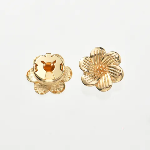 Clip de Cuello de Flor de Doble Capa de Moda Aleación Camisa Traje Cuello Hebilla Decorativa Oro Clip de Bufanda Broche Joyería