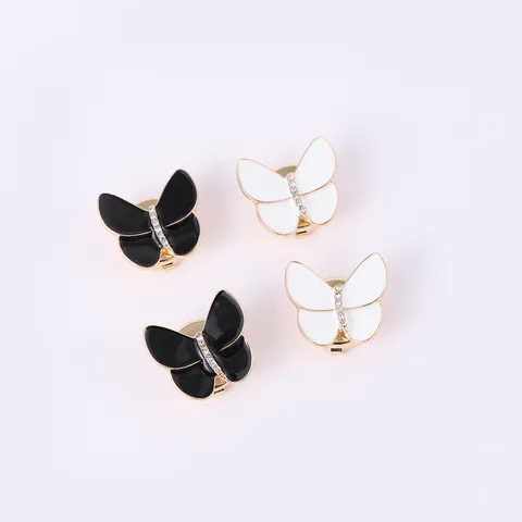 Boutons de Manchette Strass Papillon 3D Mode Élégants Alliage Métal Chemise Costume Liens de Manchette Décoratifs pour Affaires Mariage Femmes