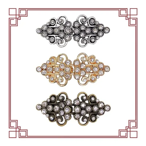 Vintage Ethnisch Kovo Skarf Klip Strass Pulover Kraag Klip Legering Geometrisch Kleding Accessoire Mode Sieraden