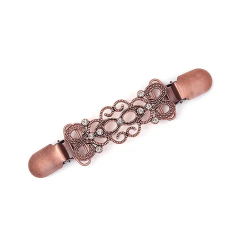 Vintage Geometric Alloy Scarf Clip Antique Copper Shawl Collar Clip Brooch Pin For Women Fashion Clothing Accessories