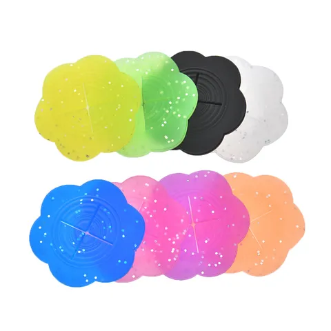 Multicolor Silicone Flower Shape Clothing Tightener Clips Glitter Decorative Shirt Button Buckle Fastener Pins