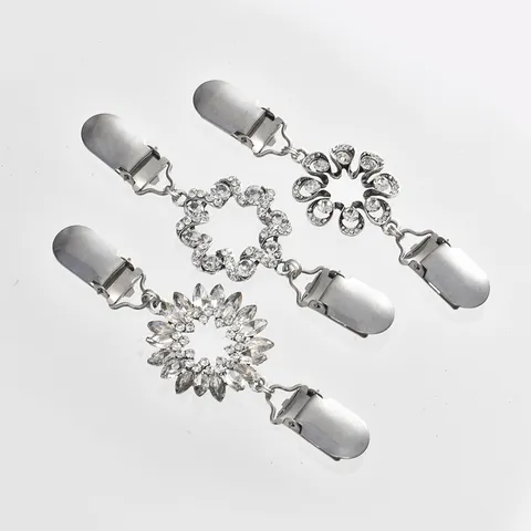 Pearl Rhinestone Collar Clip Sweater Shawl Brooch Pin Alloy Artificial Pearl Rhinestone Fashion Clothing Accessory For Women