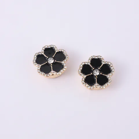 Boutons de Manchette de Chemise Élégants en Strass Cristal Floral pour Femmes Robe de Soirée Décorative en Métal Bijoux de Mode