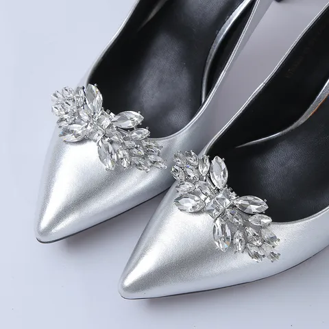 Crystal Rhinestone Butterfly Shoe Buckles Alloy High Heels Shoe Clips Decorative Accessories For Women Footwear