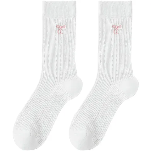 Calze a Metà Polpaccio Casual in Cotone Mesh da Donna Dolce Ricamo a Fiocco Stile Balletto Slouch Estate Traspiranti Giornaliere
