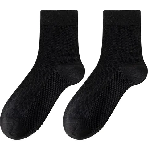 Calze a Tubo Medio da Uomo per Affari Casual in Cotone Traspirante Assorbente del Sudore Deodorante Tinta Unita Primavera Autunno