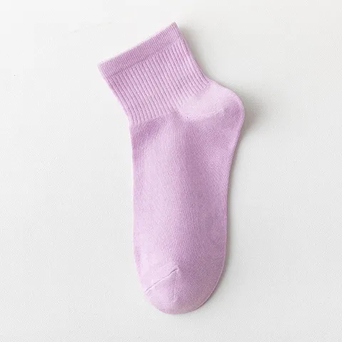 Calze a Barca in Cotone Tinta Unita Casual da Donna Stile Caramella Traspirante Assorbente di Sudore Deodorante