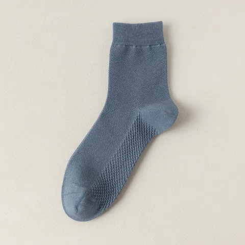 Calze a Tubo Medio da Uomo per Affari Casual in Cotone Traspirante Assorbente del Sudore Deodorante Tinta Unita Primavera Autunno