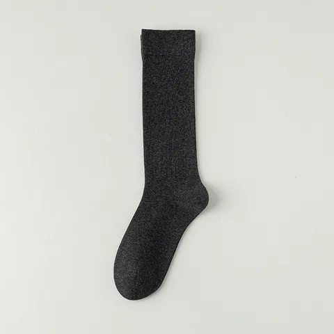 Women Casual Cotton High Tube Socks Solid Color Sweat-Absorbing Deodorant Soft Breathable Daily Wear Fashion Calf Socks