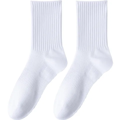 Men Plus Size Crew Socks Cotton Thin Breathable Sweat Absorbent Deodorant Casual Long Socks For Big Feet Spring Summer