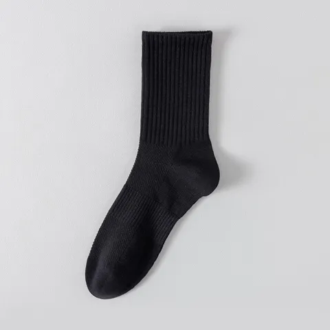 Men Plus Size Crew Socks Cotton Thin Breathable Sweat Absorbent Deodorant Casual Long Socks For Big Feet Spring Summer