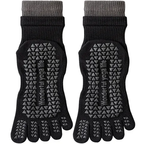 Women's Five Finger Yoga Socks Anti Slip Professional Pilates Indoor Fitness Sports Toe Floor Socks