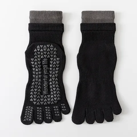 Women's Five Finger Yoga Socks Anti Slip Professional Pilates Indoor Fitness Sports Toe Floor Socks