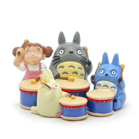 Pastoral Harz Karikatur Tier Spielt Instrument Figur Schreibtisch Ornament Süße Anime Miniatur Landschaft Handwerk Haus Büro Dekor