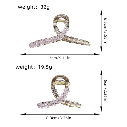 Eleganter Blumen Haarklammer Für Damen Französisch Mode Acetat Strass Haifisch Clip Einfaches Vielseitiges Haarschmuck