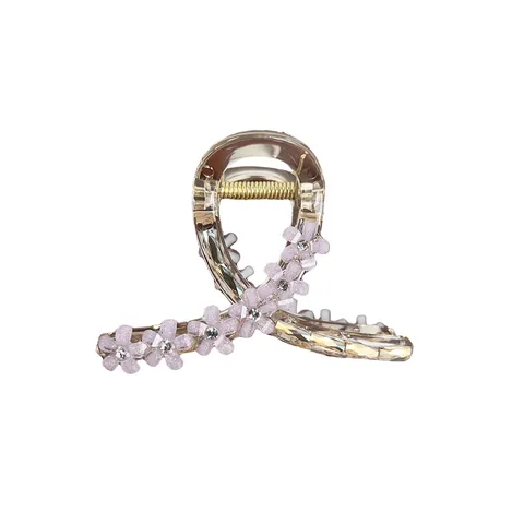 Eleganter Blumen Haarklammer Für Damen Französisch Mode Acetat Strass Haifisch Clip Einfaches Vielseitiges Haarschmuck