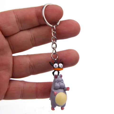 Creatieve Anime Figuur Sleutelhanger Cartoon Muis Vlieg Hanger PVC Sleutelring Voor Auto Tas Unisex Ornament Cadeau
