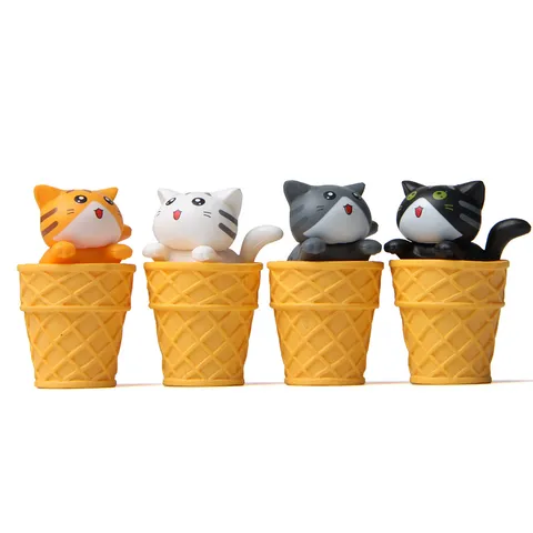 Cartoon Eiscreme Katze Figur PVC Miniatur Landschaft Garten Dekor Desktop Ornament Kreative Haus Dekoration Geschenk