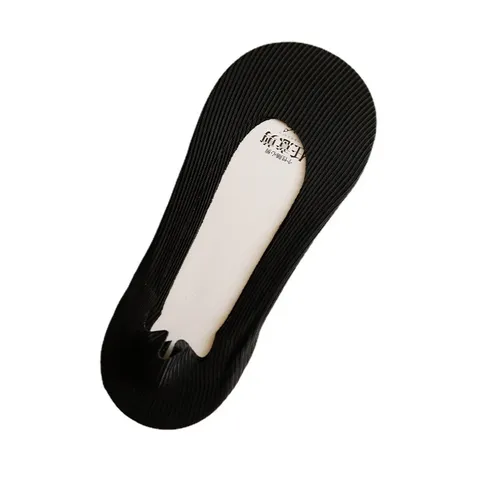 Chaussettes de Bateau en Soie Glacée pour Femmes Été Minces Coupe Basse Invisibles Antidérapantes Fond en Coton Sans Coutures