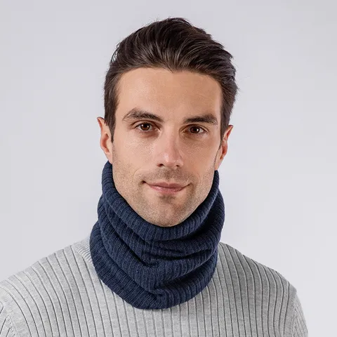 Winter Dick Gerippter Strick Halswärmer Für Damen Herren Fleecegefüttert Warmer Rundschal Winddichter Outdoor Thermischer Halswärmer