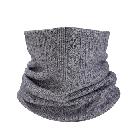 Bufanda de Cuello de Punto Cálido de Invierno Unisex Color Sólido Doble Capa Suave Térmico Calentador de Cuello Moda Casual