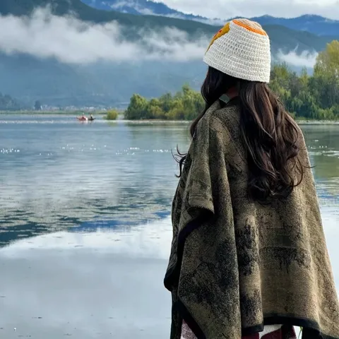 Ethno Stil Schal Poncho Für Damen Retro Landschaftsdruck Fransen Umhang Robe Für Reisen Urlaub Bohemian Langer Wickel