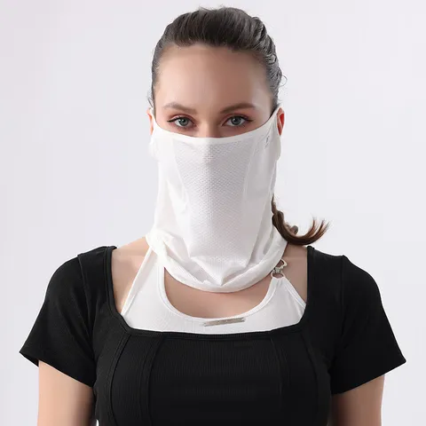 Sonnenschutz Gesichtsmaske Atmungsaktive Eisseide UV-Beständig Outdoor Radfahren Gesichtsabdeckung Für Damen Und Herren Tägliche Kleidung