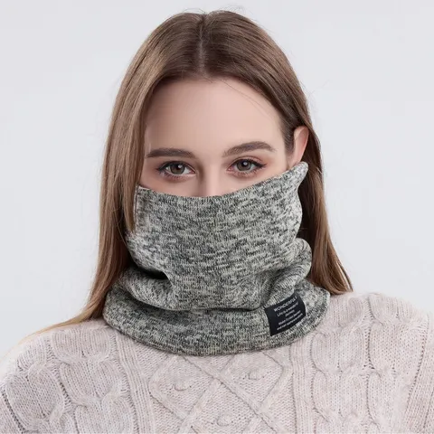 Winter Warm Strick Halswärmer Herren Damen Fleecegefüttert Schlauchschal Winddicht Outdoor Verdickte Gesichtsmaske Strickscha