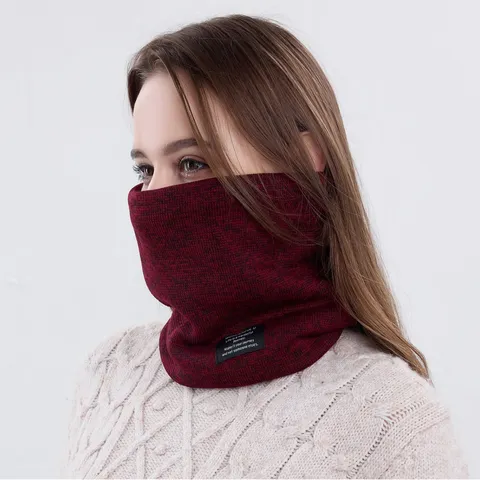 Winter Warm Strick Halswärmer Herren Damen Fleecegefüttert Schlauchschal Winddicht Outdoor Verdickte Gesichtsmaske Strickscha