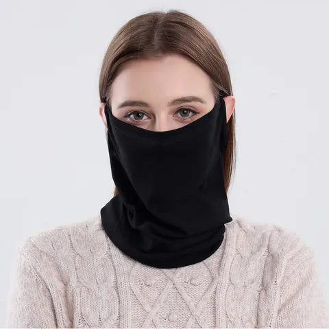 Outdoor Sonnenschutz Ohrhaken Gesichtsmaske Baumwolle Halsgamasche Atmungsaktives Bandana Zum Radfahren Angeln Herren Damen Einfarbig Schal
