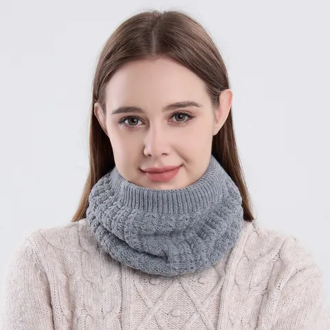 Herren Damen Winter Strick Schlauchschal Fleecegefüttert Warmer Halswärmer Einfarbig Dicker Rundschal Snood Für Outdoor Kaltes Wetter