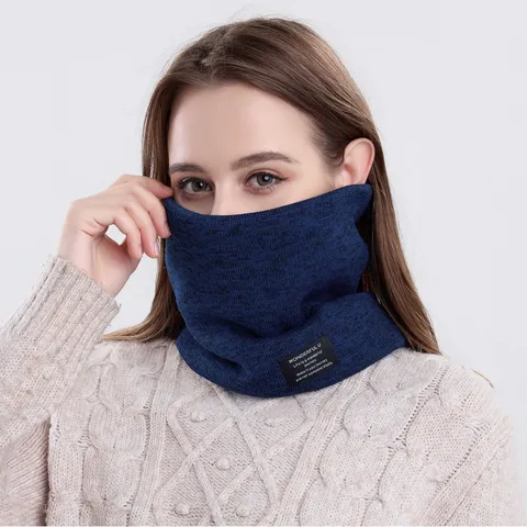 Winter Strick Halswärmer Für Herren Damen Outdoor Winddicht Radfahren Fleece Schal Weich Warm Modisch Einfarbig Halsschutz