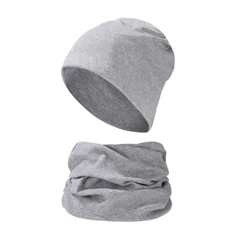 Unisex Winter Warm Knit Beanie Hat Versatile Slouchy Pullover Neck Warmer Cotton Solid Color Pleated Daily Headwear